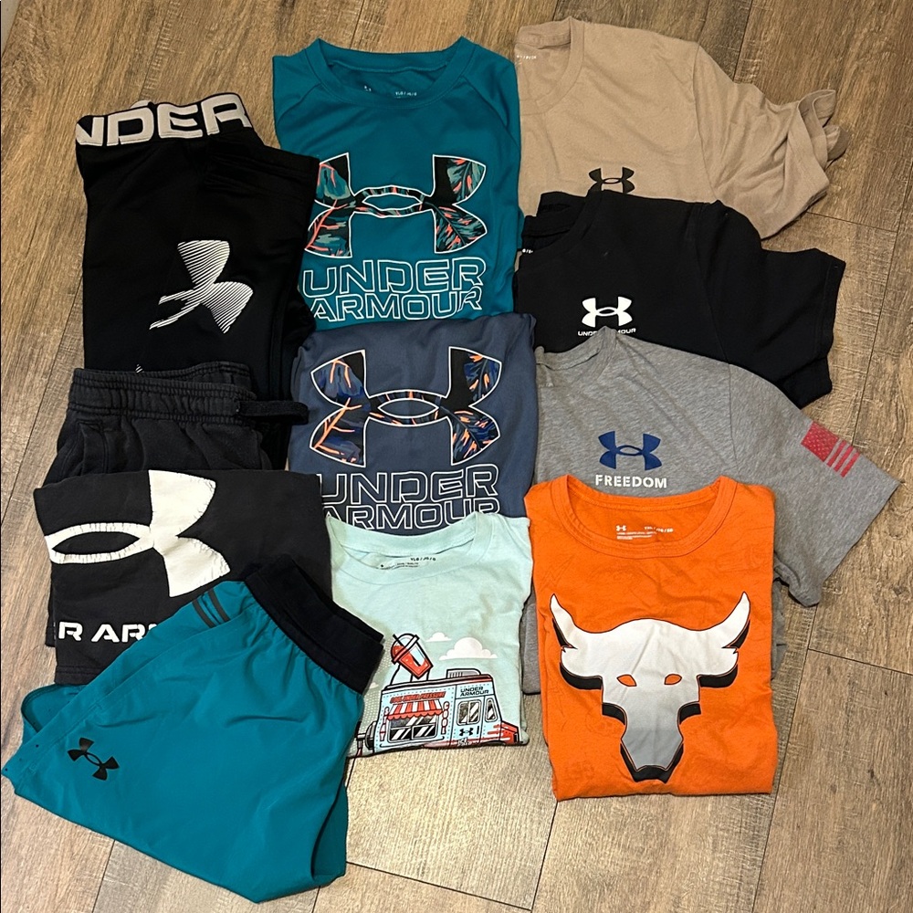 Under Armour Kids Tees - Teal, Orange, Gray